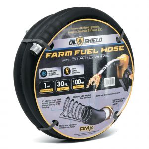 OilShield 1&quot; x 30' Rubber Farm Fuel Transfer Hose with Static Wire