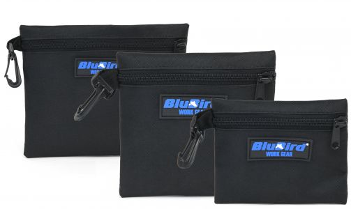 BluBird Work Gear - Multi-Purpose Clip-on Zippered Poly Bags, 3 Pack