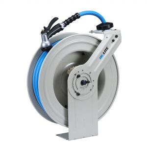 AG-Lite Rubber Water Hose Reel All-In-One 5/8" X 50 (Single Arm - Heavy Duty) with 6' Lead-in-Hose