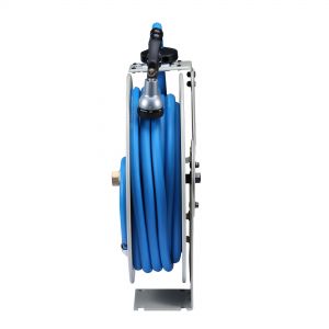 AG-Lite Rubber Water Hose Reel All-In-One 5/8" X 50 (Single Arm - Heavy Duty) with 6' Lead-in-Hose