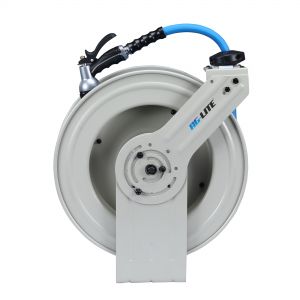 AG-Lite Rubber Water Hose Reel All-In-One 5/8" X 50 (Single Arm - Heavy Duty) with 6' Lead-in-Hose