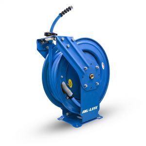 AG-Lite 100% Rubber 3/4" X 65' Water Hose XL Dual Arm 18 Gauge Retractable Reel.  3/4" Male and Female GHT Fittings.  500 PSI Burst Rating.  Includes 6' Lead In Hose and Nozzle