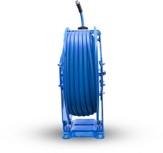 AG-Lite 100% Rubber 3/4" X 65' Water Hose XL Dual Arm 18 Gauge Retractable Reel.  3/4" Male and Female GHT Fittings.  500 PSI Burst Rating.  Includes 6' Lead In Hose and Nozzle