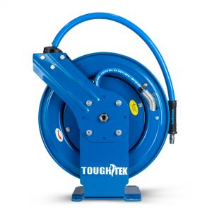 Blu Shield Tough Tek Rubber Pressure Washing Hose Reel 3/8" X 50'(Dual Arm)with 6' Lead-in-Hose