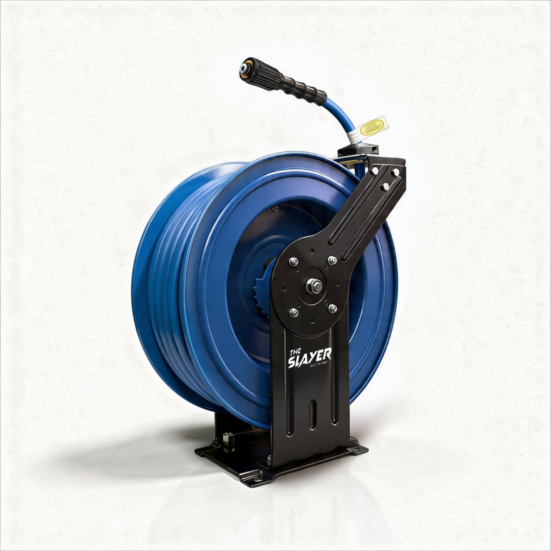 Blu Shield The Slayer Hybrid Pressure Washing Hose Reel 1/4" X 50'
