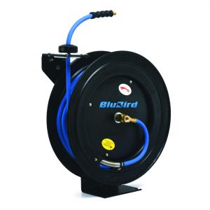 BluBird 3/8" x 50 Retractable Air Hose Reel - Black