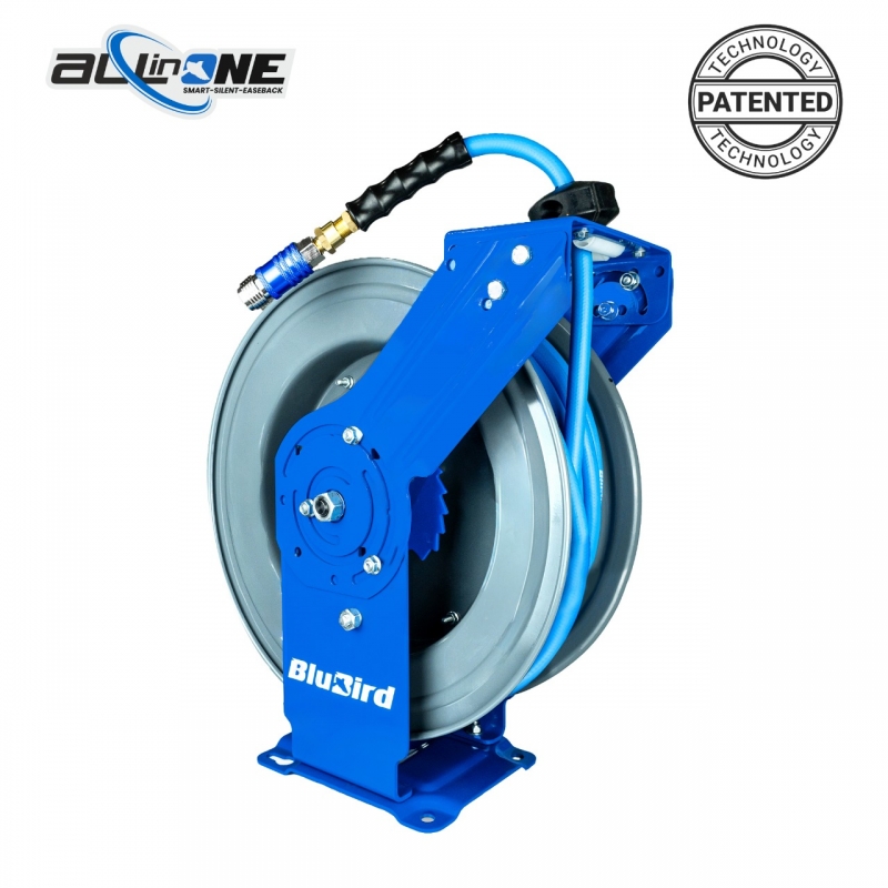 BluBird Dual-Arm Air Hose Reel All-In-One 1/2" x 50'