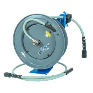 BluShield Rubber Pressure Washing Hose Reel 1/4" X 50(SA - HD) with 6' Lead-in-Hose - All in One