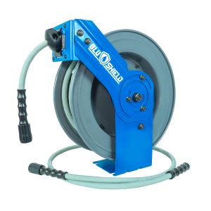 BluShield Rubber Pressure Washing Hose Reel 1/4" X 50(SA - HD) with 6' Lead-in-Hose - All in One