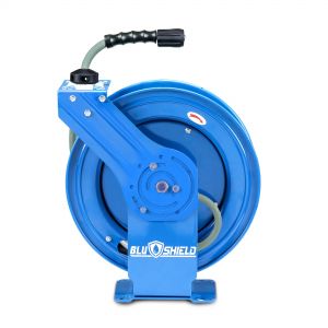 BluShield Rubber Pressure Washing Hose Reel 1/4" X 50(SA - HD) with 6' Lead-in-Hose - All In One