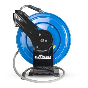 BluShield Rubber Pressure Washing Hose Reel 3/8" X 100(Dual Arm) with 6' Lead-in-Hose - All In One