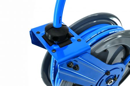 BluShield Rubber Pressure Washing Hose Reel 3/8" X 100(Dual Arm) with 6' Lead-in-Hose - All in One