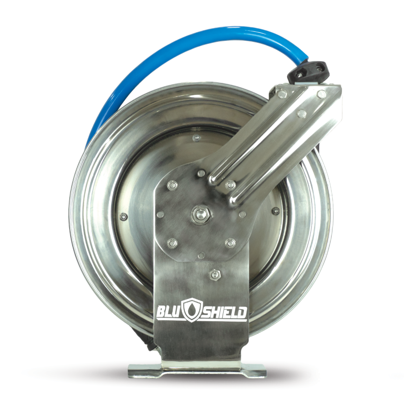 BluShield Retractable Stainless Steel Rubber Pressure Washer Hose Reel ...