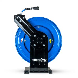 Tough-Tek Rubber Pressure Washing Hose Reel 1/4" X 100(Single Arm - Heavy Duty) with 6' Lead-in-Hose