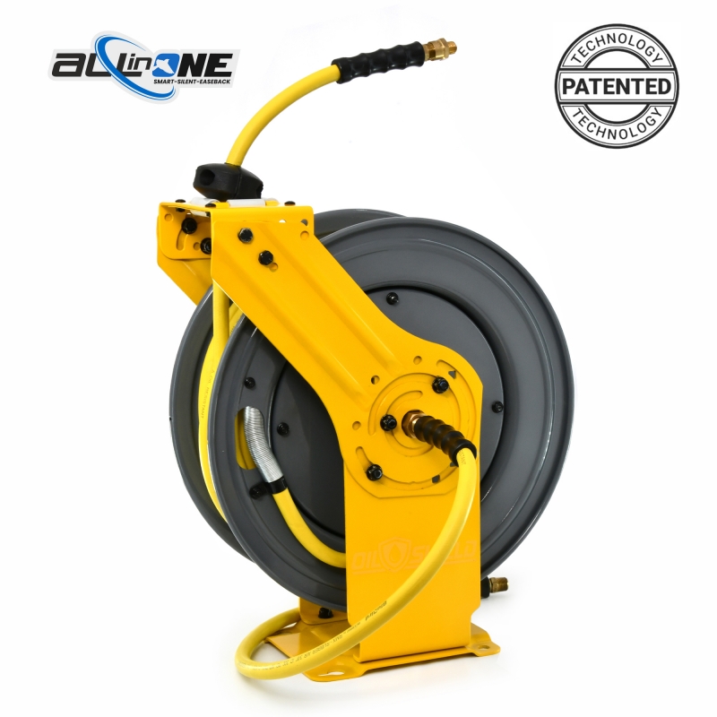 OilShield Dual-Arm Air Hose Reel All-In-One 1/2" x 50'