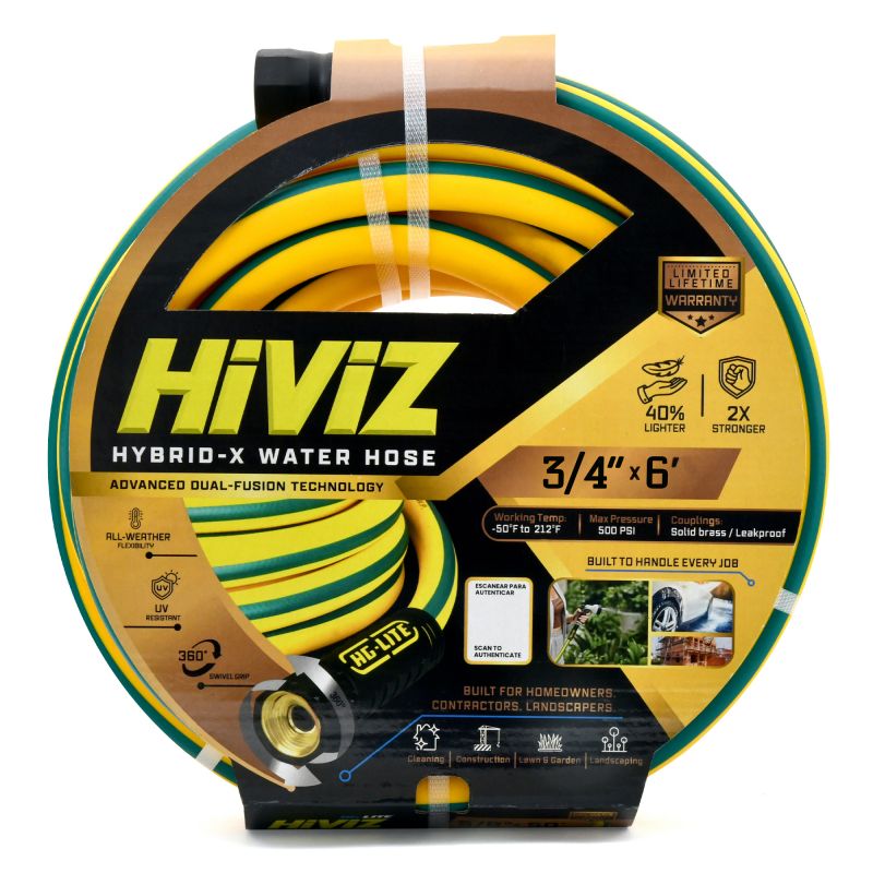 Ag-Lite High-Viz Hybrid Water Hose 3/4" X 6' - Yellow