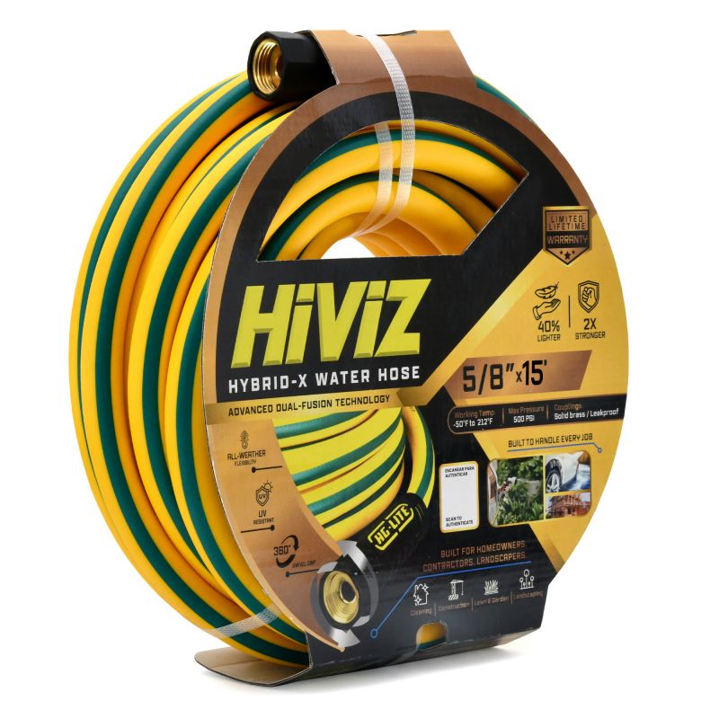 Ag-Lite High-Viz Hybrid Water Hose 5/8" X 15' - Yellow
