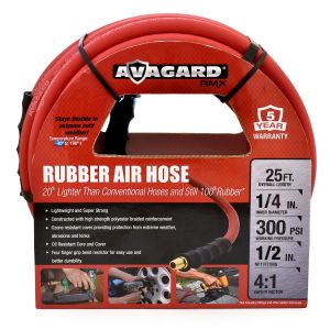 Avagard Rubber Air Hose Assembly 1/4" x 25'