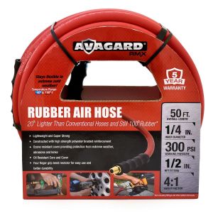 Avagard Rubber Air Hose Assembly 1/4&quot; x 50'