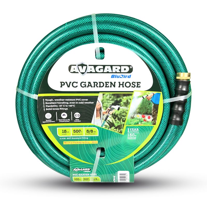 Avagard PVC Water Hose 5/8" X 15'-Green