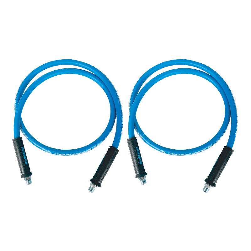 Blu Shield Tough Tek Rubber Pressure Washer Jumper Hose 1/2" X 6' (4000:16000 PSI) 2 Pack