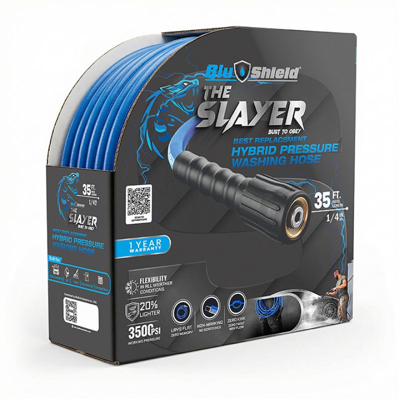 Blu Shield The Slayer Hybrid Pressure Washing Hose 1/4" X 35'
