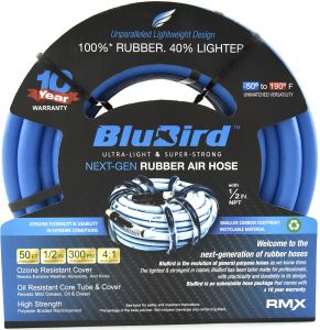 BluBird Rubber Air Hose Assembly 1/2" x 50'