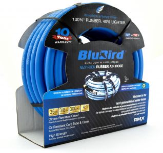 BluBird 3/8" x 35' Rubber Air Hose - Heavy-Duty Pneumatic Hoses