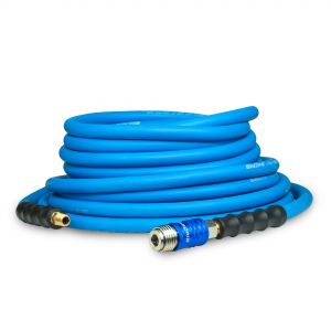BluBird Rubber Air Hose 3/8" X 50'- 3/8" Male-NPT, 300 PSI, EPDM with Universal 5 in 1 Coupler