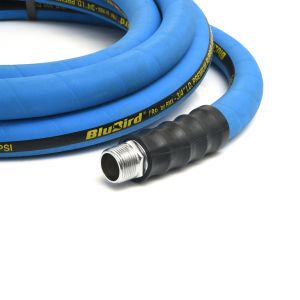 BluBird Pro Rubber Air Hose Assembly 3/4" X 15'- 3/4" Male-NPT, 300 PSI, EPDM, 2 Pack