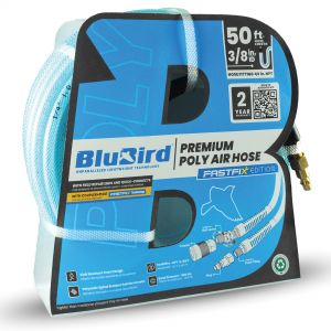 BluBird Poly Air Hose Assembly 3/8" X 50' with Fast FiX Field Repairable Fitting and Quick Connect Coupler