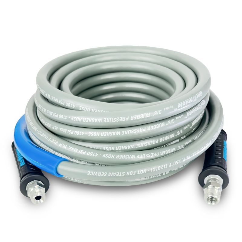 Blushield Rubber Pressure Washer Hose Assembly 3/8" x 100' Non Marking