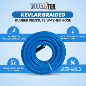 Tough-Tek Rubber Pressure Washing Hose 1/2" X 100'-BLUE