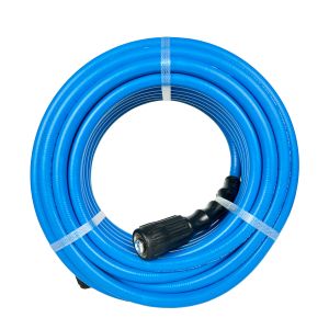 Tough-Tek Rubber Pressure Washing Hose 1/4" X 100' with M22 Coupler-BLUE