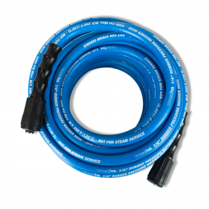 Tough-Tek Rubber Pressure Washing Hose 1/4" X 100' with M22 Coupler-BLUE