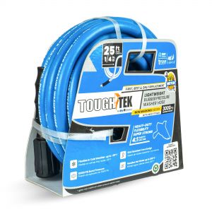 Tough-Tek Rubber Pressure Washing  Hose 1/4" X 25' with M22-BLUE