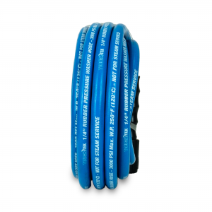 Tough-Tek Rubber Pressure Washing  Hose 1/4" X 25' with M22-BLUE