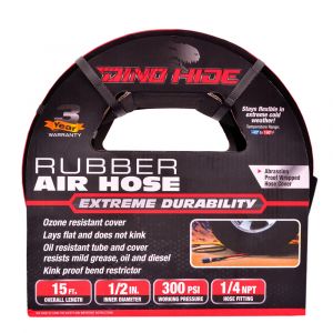 Dino-Hide Rubber Air Hose Assembly 3/8" x 15'