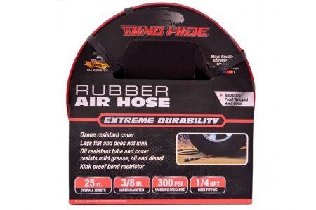 Dino-Hide Rubber Air Hose Assembly 3/8" x 25'