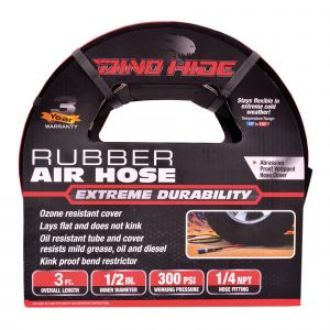 Dino-Hide Rubber Air Hose Lead In 1/2&quot; x 3'