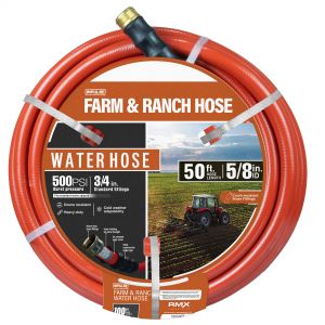 Impulse Farm &amp; Ranch PVC Water Hose 5/8" x 50' - Red