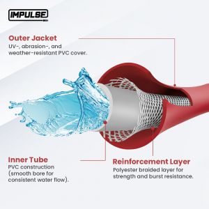 Impulse Farm & Ranch PVC Water Hose 5/8" x 50' - Red