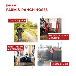 Impulse Farm & Ranch PVC Water Hose 5/8" x 50' - Red