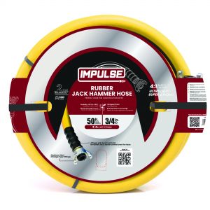 Impulse Rubber Jack Hammer Hose Assembly 3/4" X 50' - Yellow