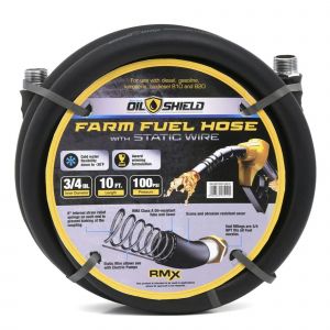 OilShield 3/4" x 10' Rubber Farm Fuel Transfer Hose with Static Wire