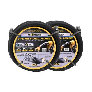 OilShield 3/4" X 14' Rubber Farm Fuel Transfer Hose with Static Wire, 2 Pack