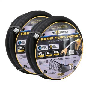 OilShield 3/4" X 14' Rubber Farm Fuel Transfer Hose with Static Wire, 2 Pack