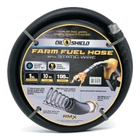 OilShield 1&quot; x 10' Rubber Farm Fuel Transfer Hose with Static Wire