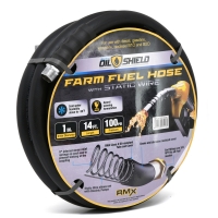 OilShield 1" x 14' Rubber Farm Fuel Transfer Hose with Static Wire