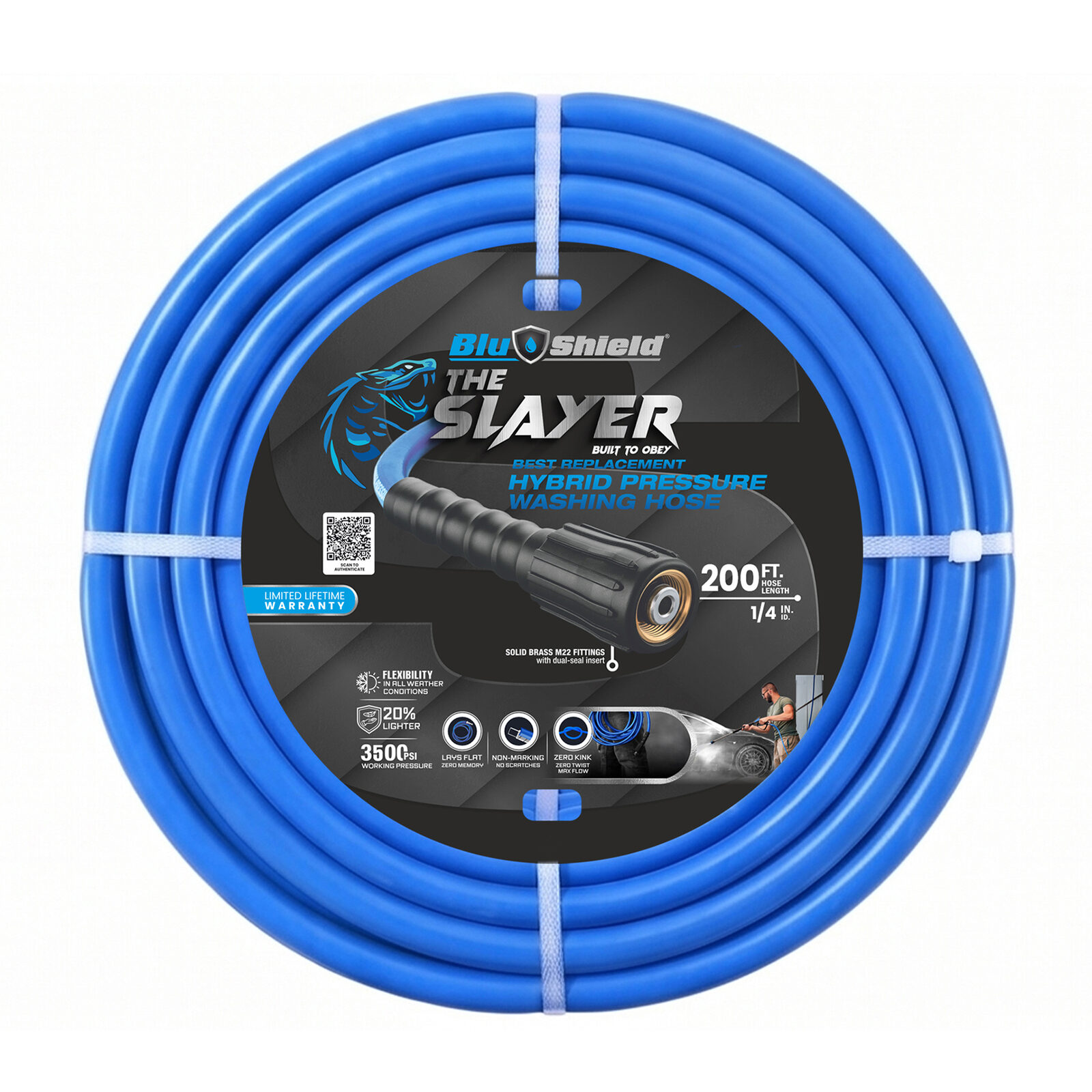 Blu Shield The Slayer Hybrid Pressure Washing Hose 1/4" X 200'